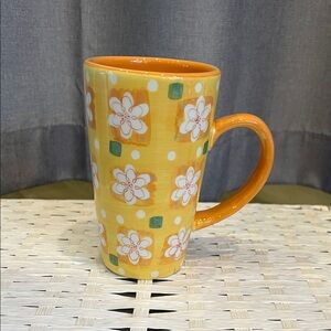 Starbucks Yellow and Orange Floral Mug - 16oz. - 2006 - Excellent Condition!